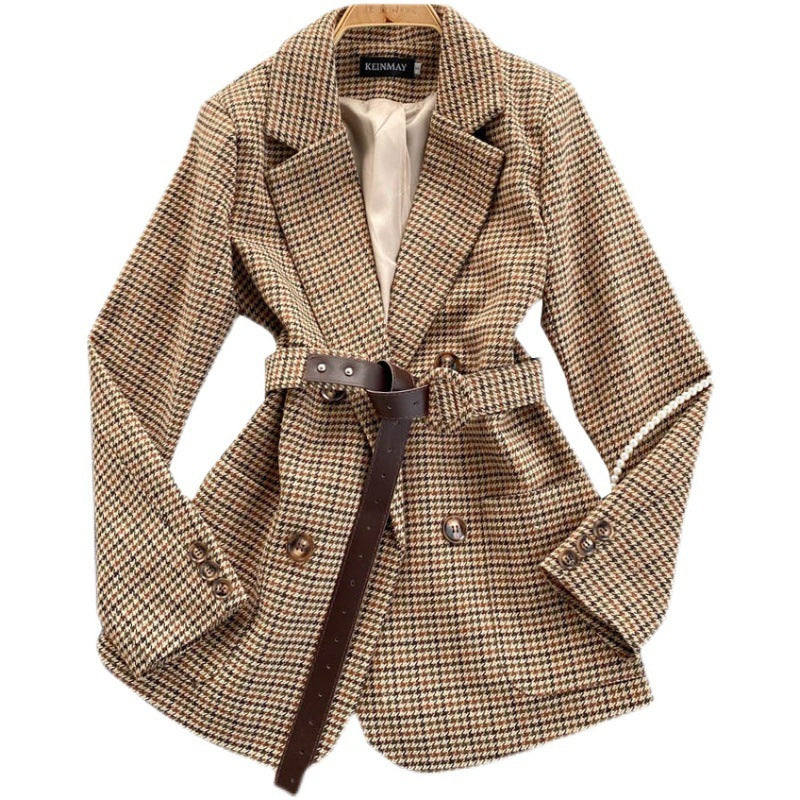 Laura – Double-breasted Plaid Blazer