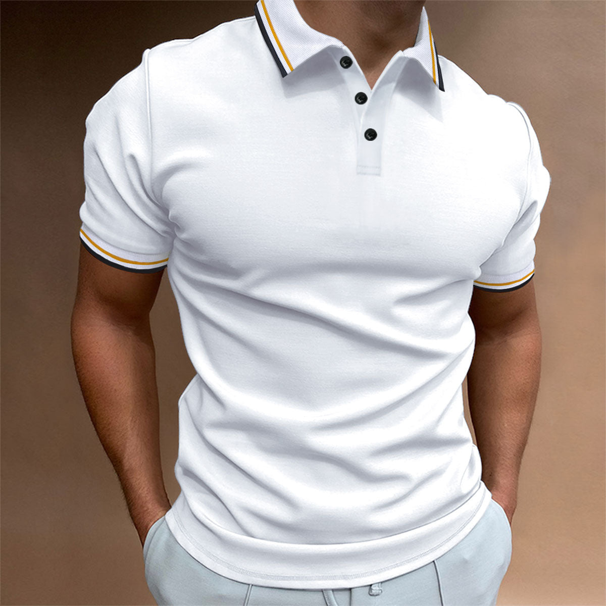 Richard – Slim Ribbed Striped Polo Shirt