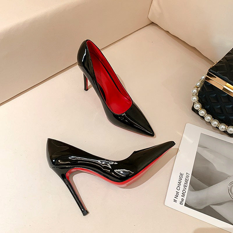 Lydia – Black with Red Stiletto High Heels