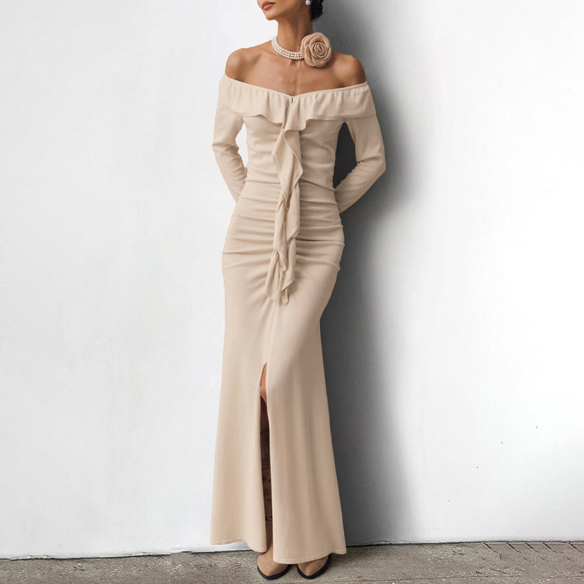 Adele – Warm Vegan Dress in Khaki