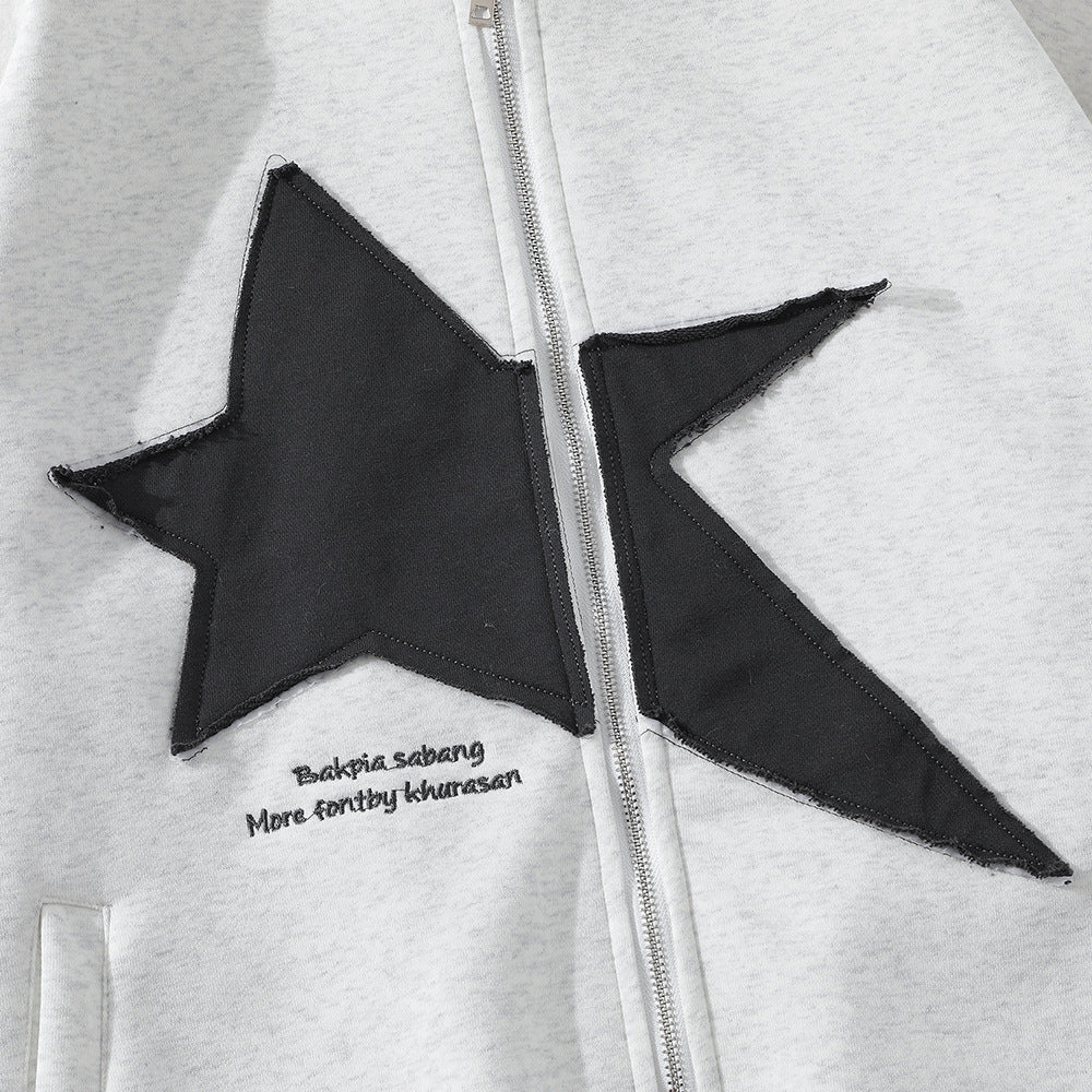 Bernard – Pentagram Embroidery Hooded Cardigan