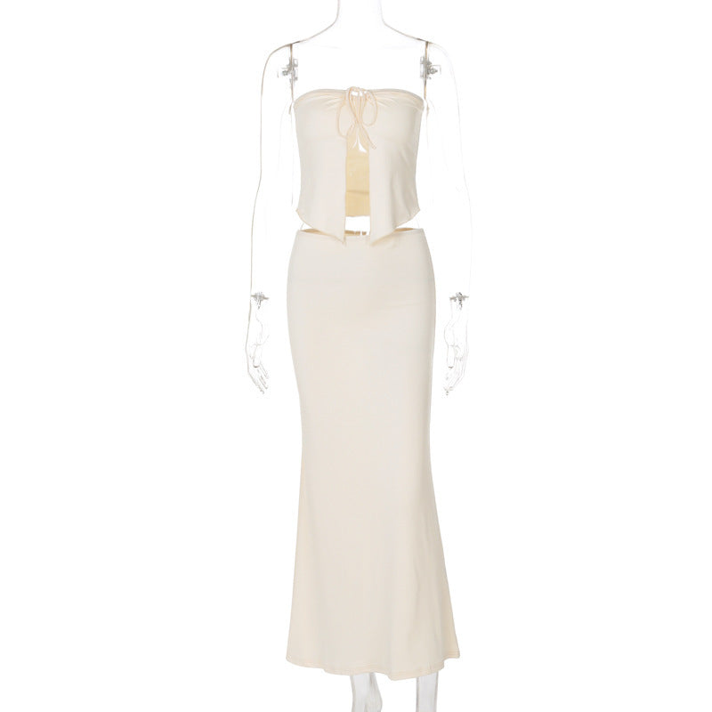 Catherine – Sexy Patchwork Top with Midriff-Baring Skirt