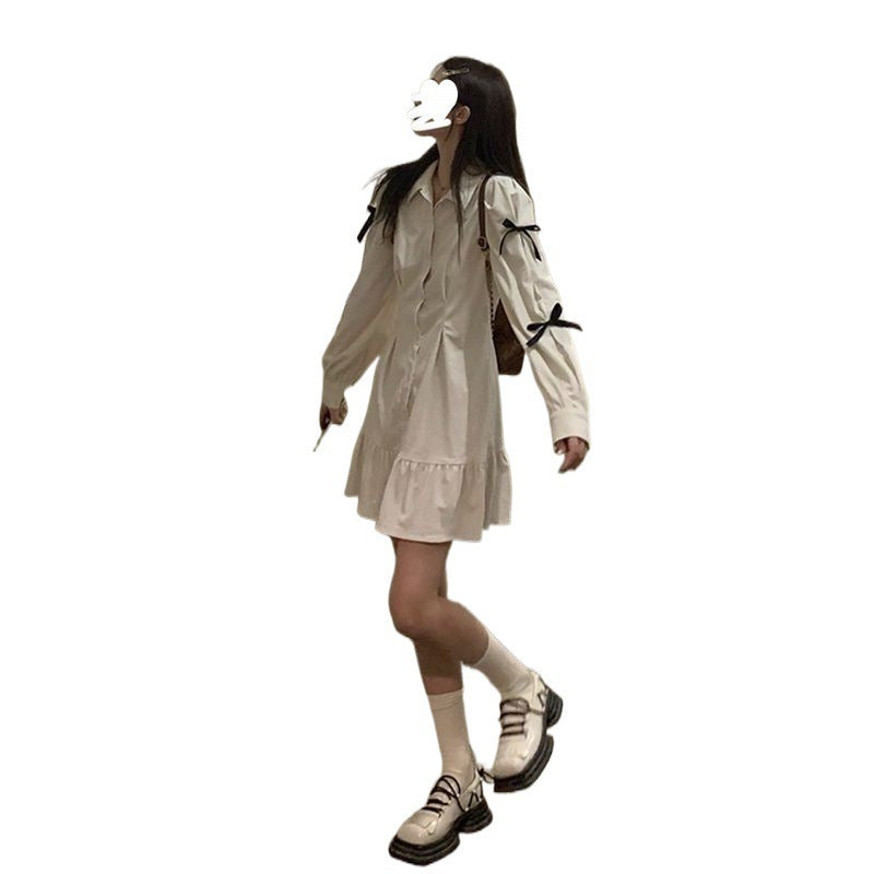 Jade – Women's White Polo Collar Dress
