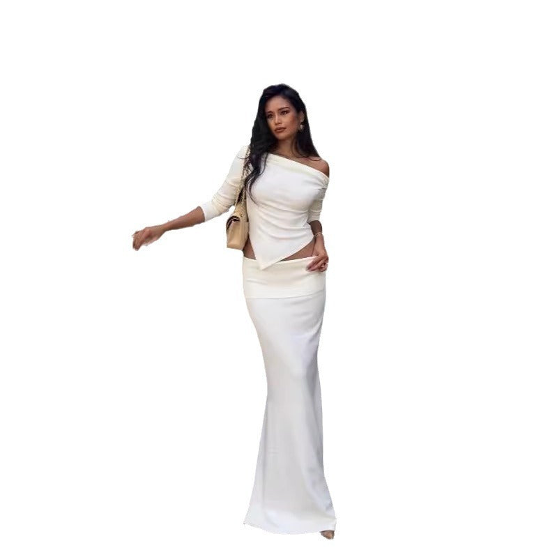 Susan – High Waist Mid-length Dress Set