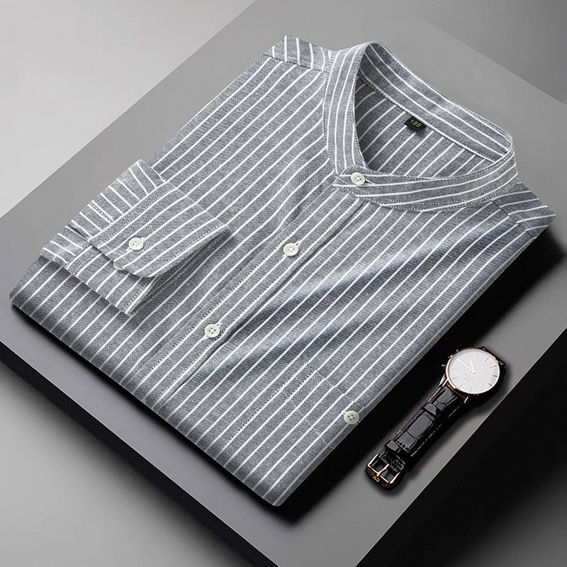 Francis – Casual Striped Stand Collar Shirt