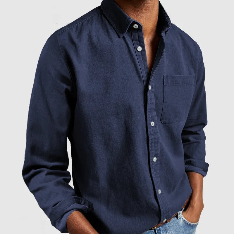 Clive – Men's Long Sleeve Cardigan Shirt