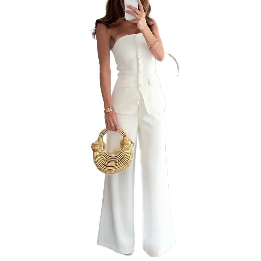 Janet – Off-Shoulder Sleeveless Pants Suit