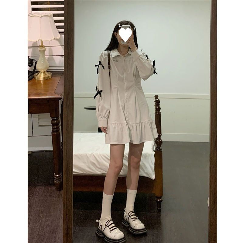 Jade – Women's White Polo Collar Dress