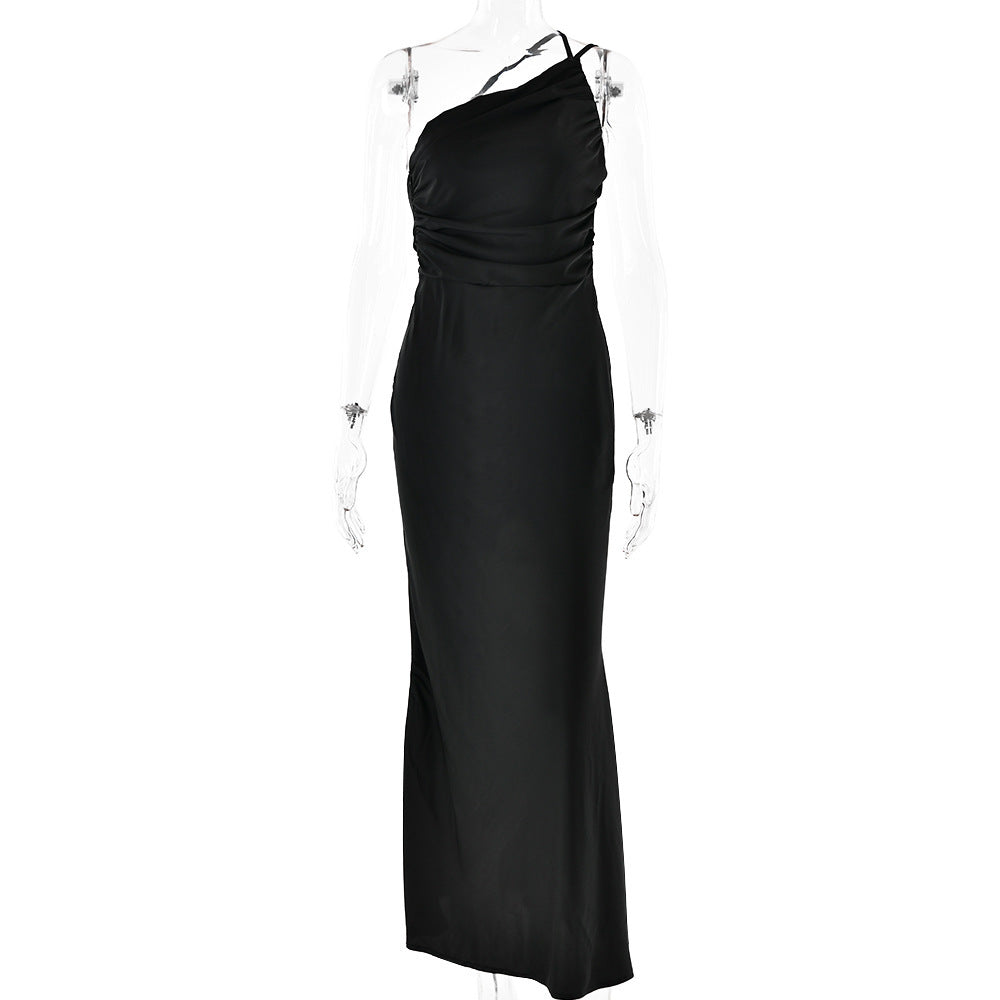 Rose – One-Shoulder Pleated Backless Dress