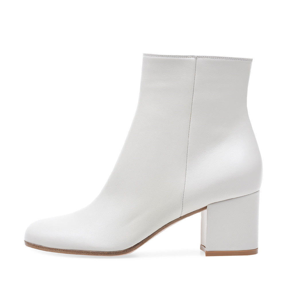 Melanie – Mid Heel Vegan Leather Boots