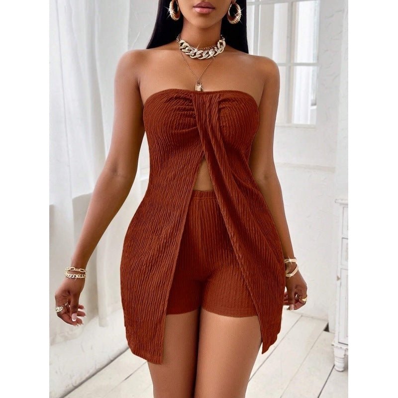 Jane – Strapless Bandeau Top and Shorts Set