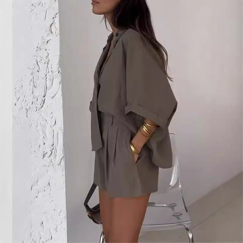 Nicole – Casual Polo Collar Two-Piece Set