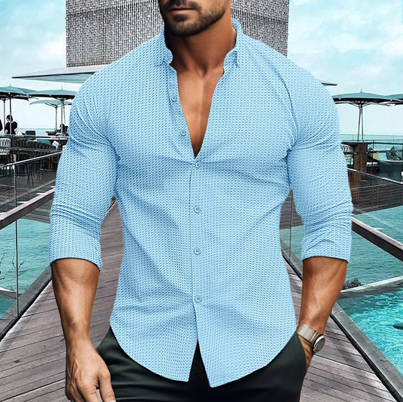Edward – Men's Solid Long-Sleeve Cardigan