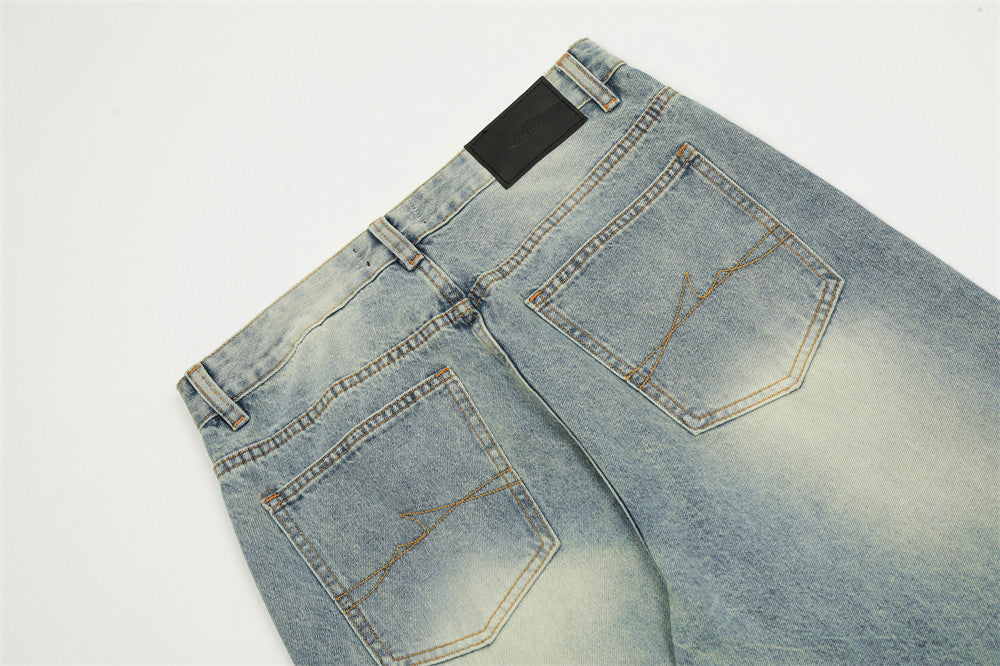 Micheal – Men's Retro Punk Distressed Straight Jeans