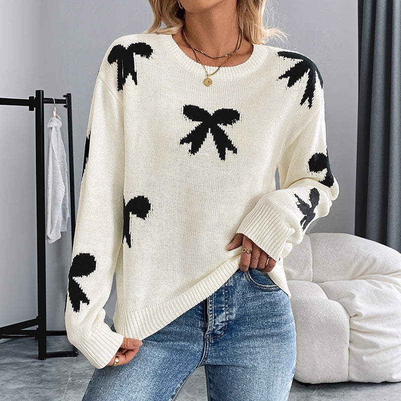 Claire – Bowknot Jacquard Sweater