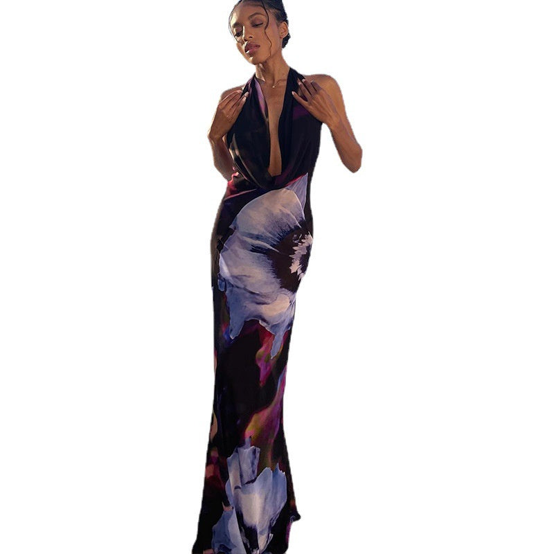 Jasmine – Long Dress with Vertical Collar