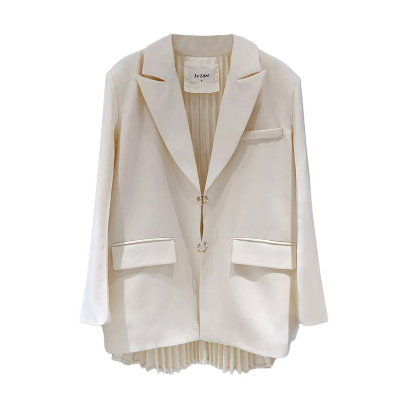 Joanne – Women's Pleated Shoulder Pad Blazer