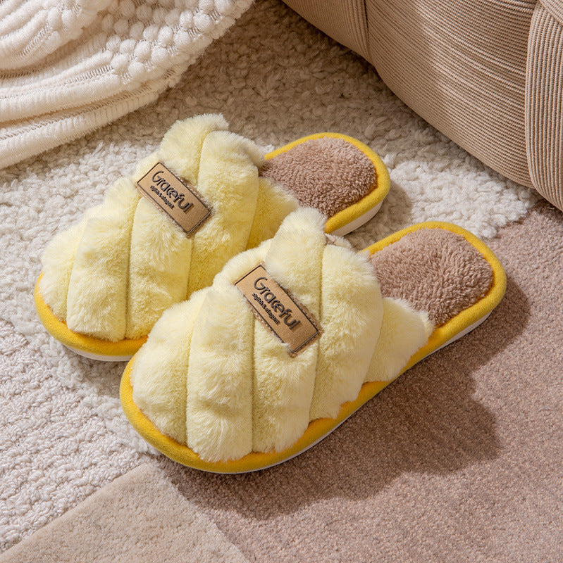 Nicole – Simple Non-slip Vegan Wool Plush Slippers