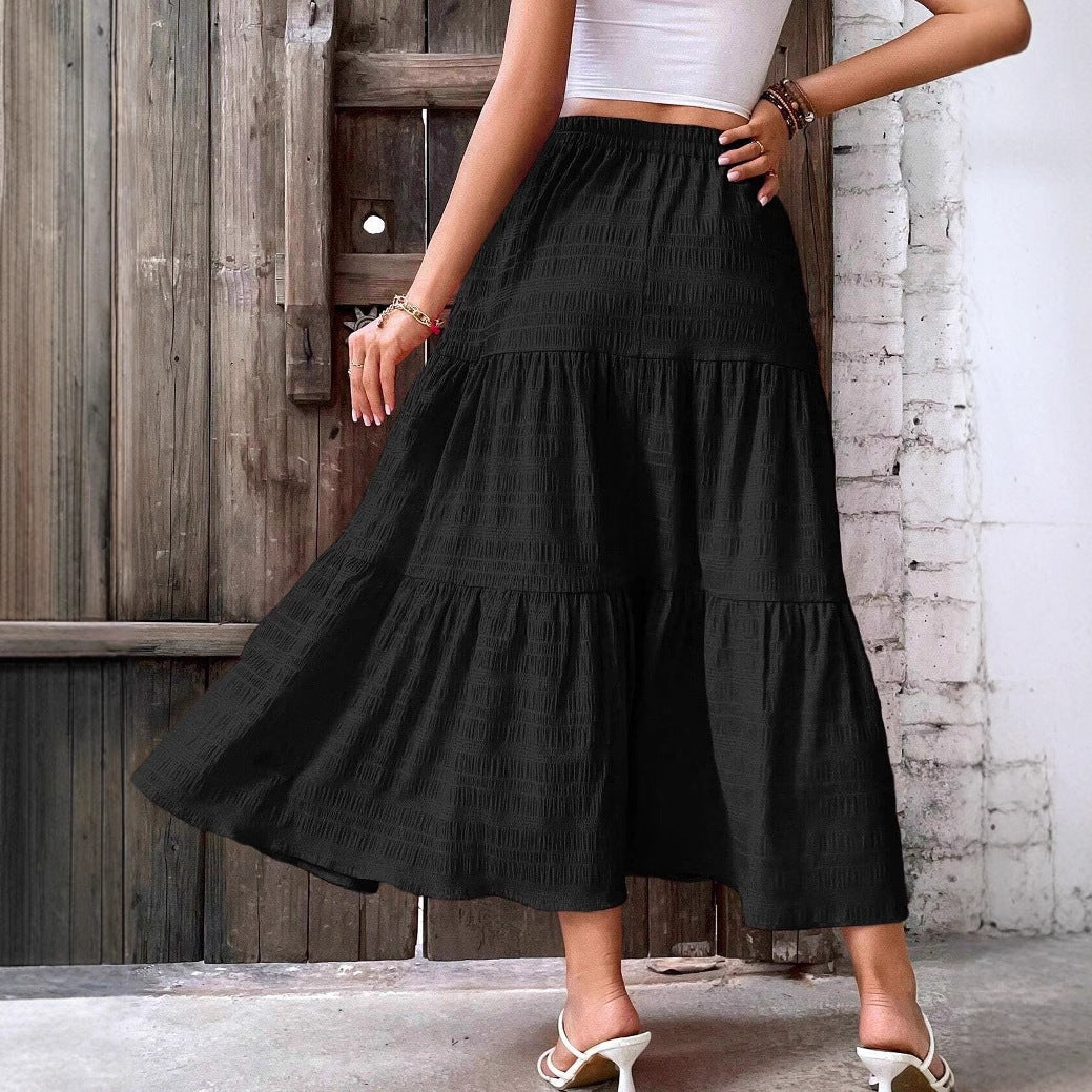 Natasha – Mid-Length Pleated Casual Skirt