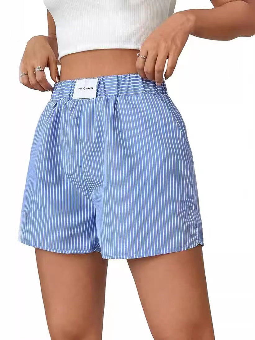 Charlotte – Women's Striped Loose Shorts with Pocket
