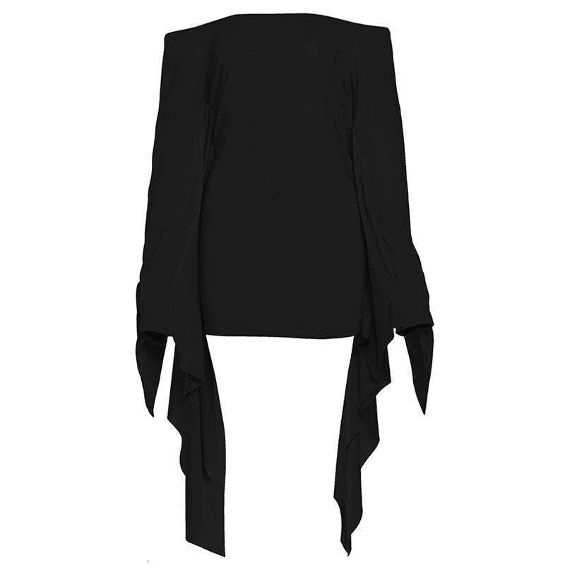 Audrey – Off-shoulder Backless Slim Fit Dress