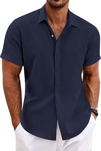 Terence – Men's Short Sleeve Casual Buckle Shirt