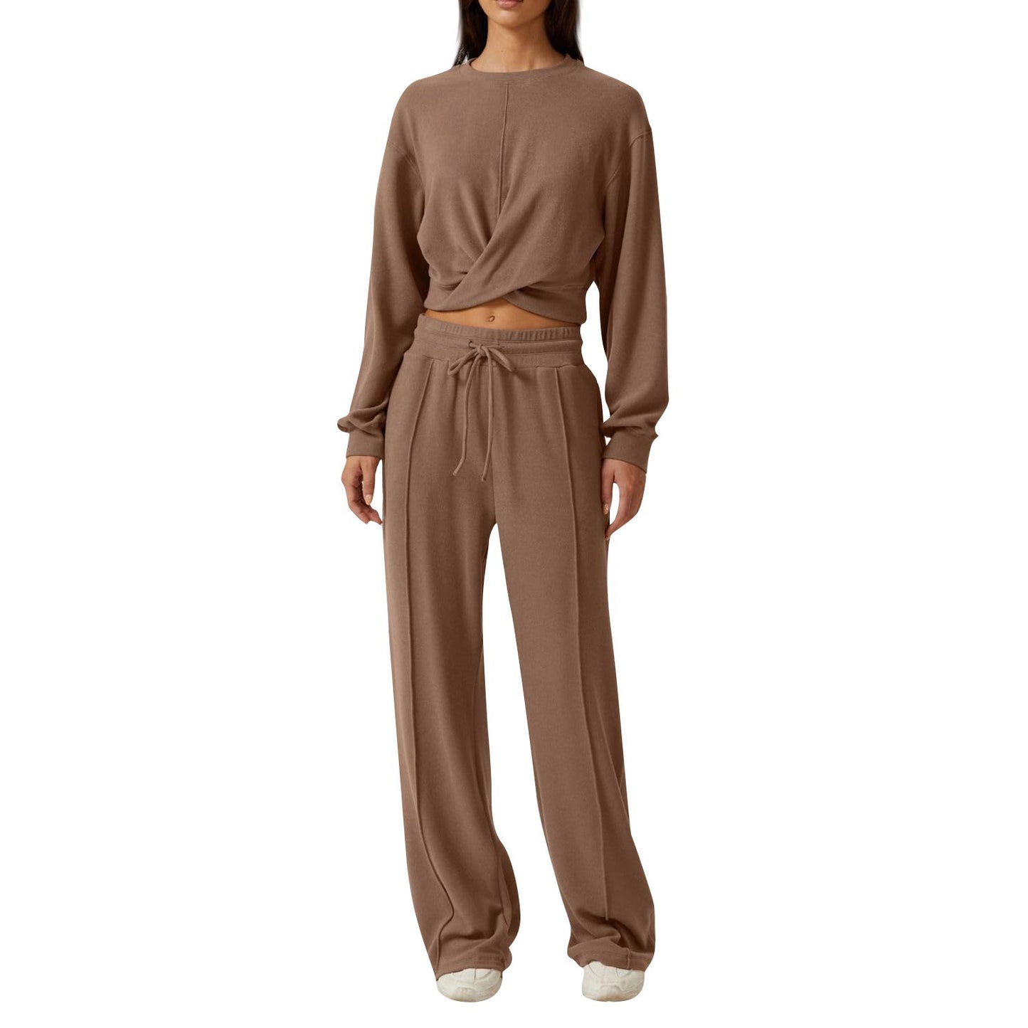 Melanie – Casual Wide-Leg Sweatpants with Front Fold Sweatshirt