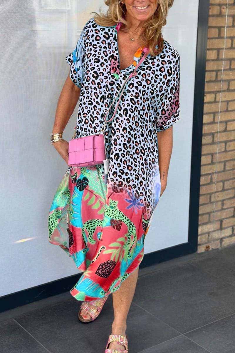 Rose – Casual Dress with Leopard Print