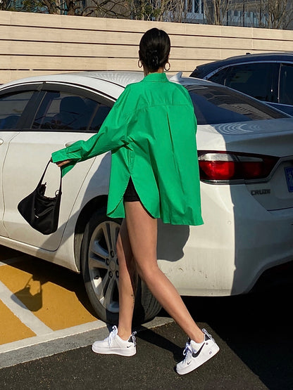 Joanne – Loose Fit POLO Collar Sunscreen Shirt