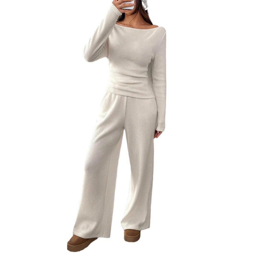 Jacqueline – Casual Long Sleeve Suit with Straight-Leg Pants