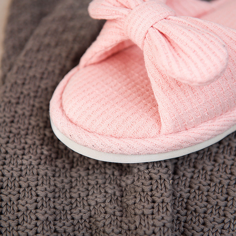 Tara – Striped Linen Slippers