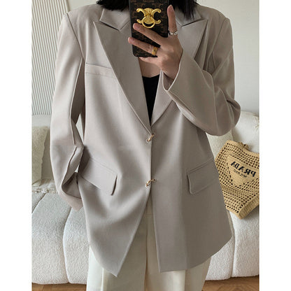 Joanne – Women's Pleated Shoulder Pad Blazer