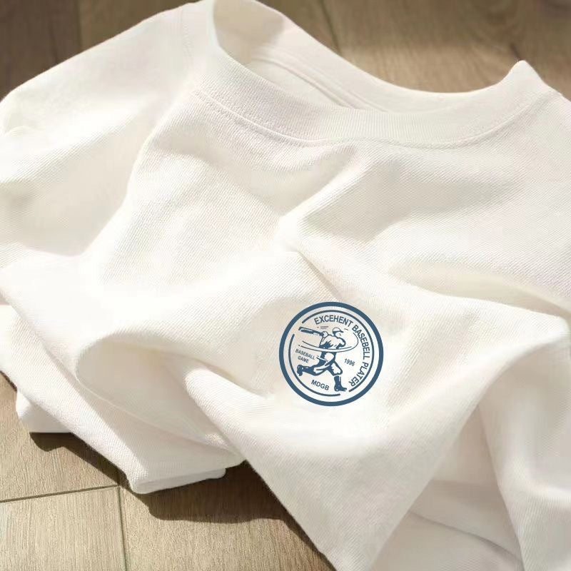 Glenn – Loose Round Neck Pure Cotton Tops