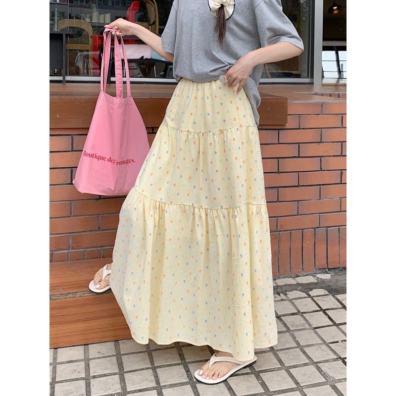 Kate – Plaid A-Line Skirt with Embroidery
