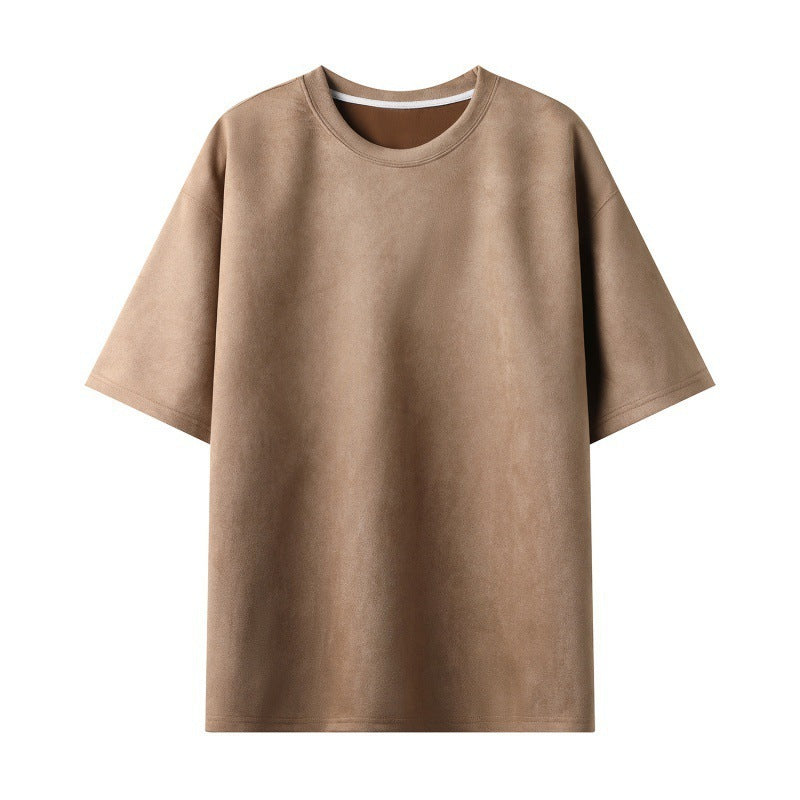 Nigel – Men's Loose Vegan Suede Pullover T-Shirt
