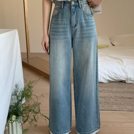 Gabriel – Retro Style High Waist Straight-Leg Jeans
