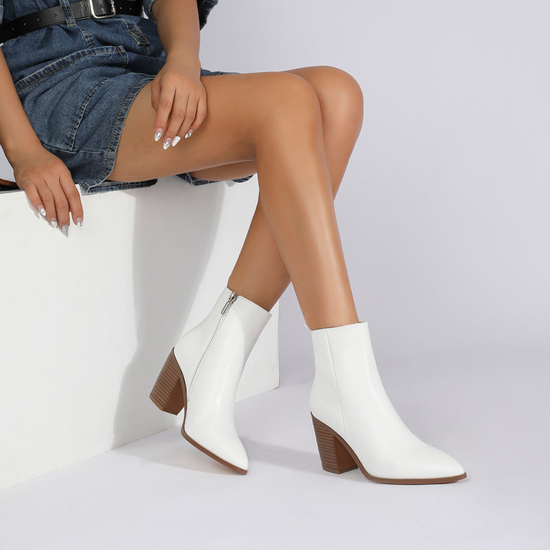 Mary – High Heel Vegan Leather Martin Boots
