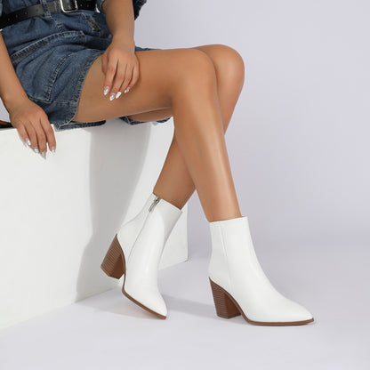 Mary – High Heel Vegan Leather Martin Boots