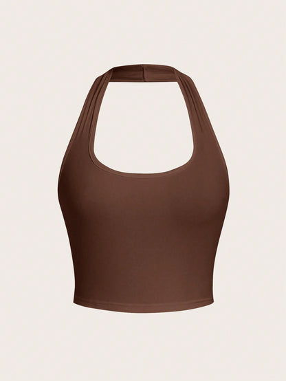 Jade – Cropped Halter Neck Slim Fit Tank Top