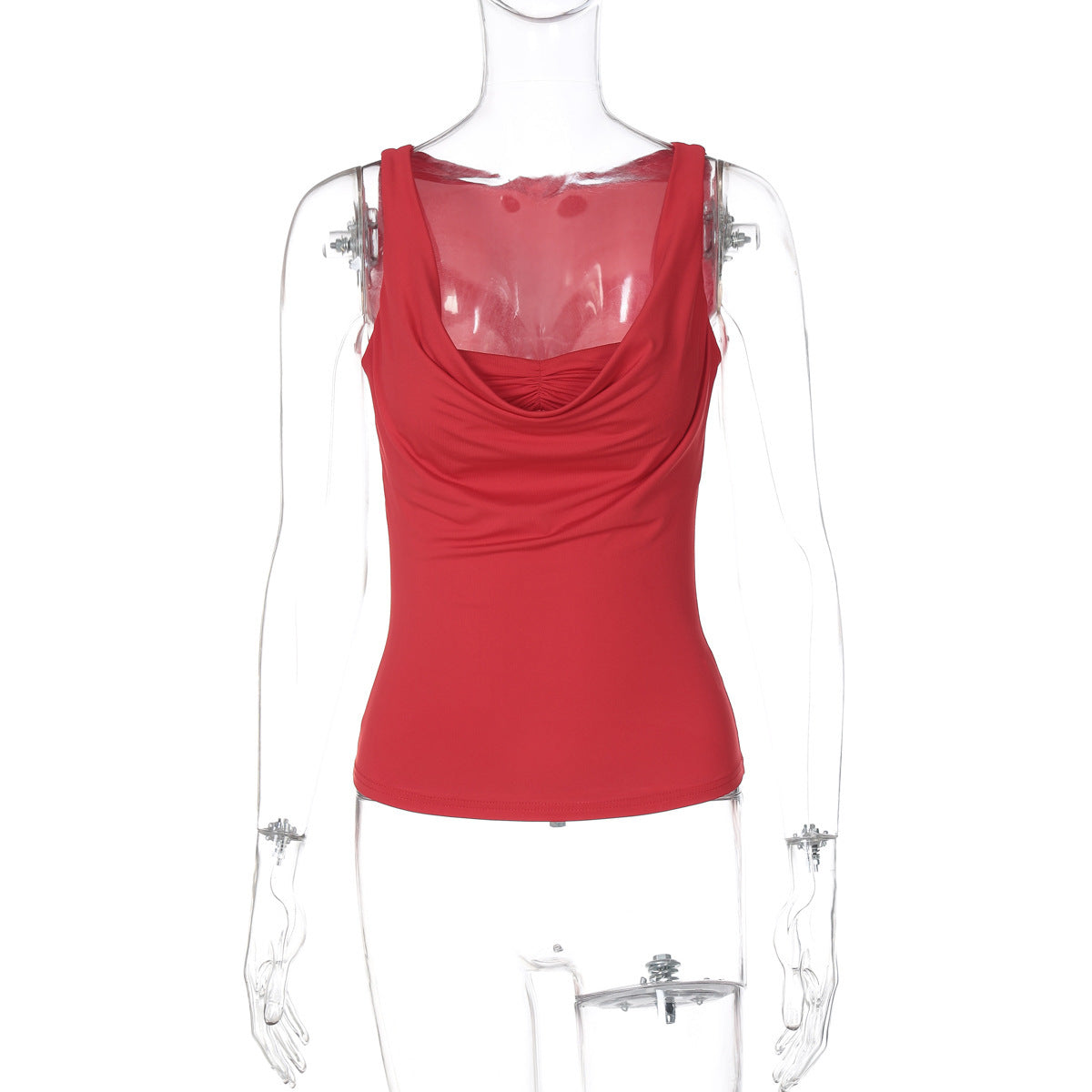 Janet – U-Neck Pleated Slim Fit Vest