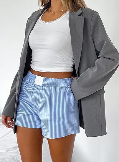 Brenda – Loose Comfortable Striped Shorts with Pockets