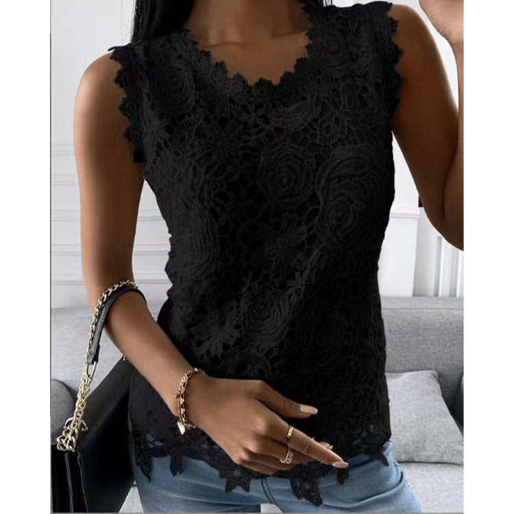 Ruby – Floral Lace Vest
