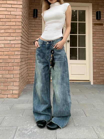 Kimberley – Wide Leg Vegan Patchwork Jeans