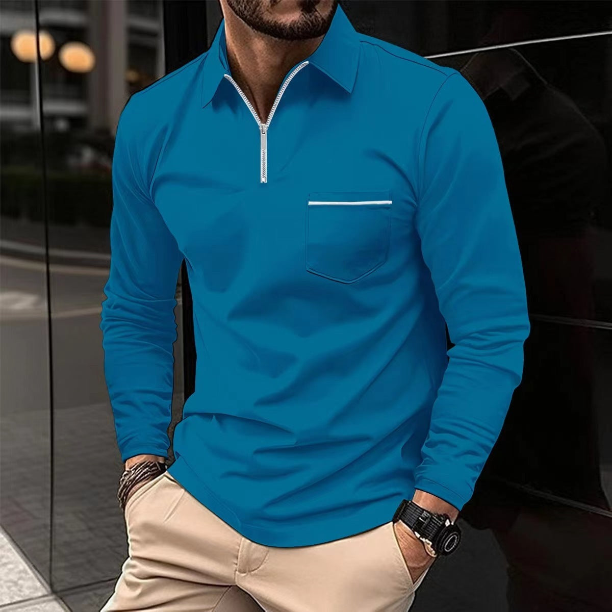 Raymond – Long-Sleeved Sports Polo Shirt