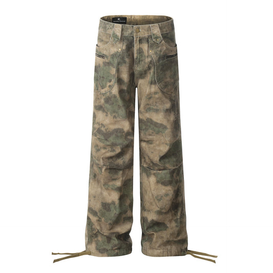 Kieran – Retro Camouflage Loose Jeans
