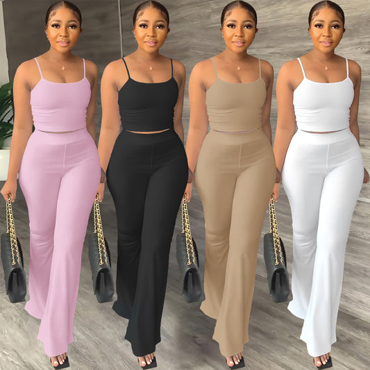 Kate – Women's Solid Color Bell-bottom Pants Fashion Suit