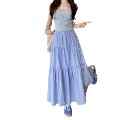 Kate – Plaid A-Line Skirt with Embroidery