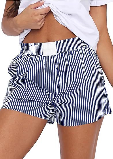 Brenda – Loose Comfortable Striped Shorts with Pockets