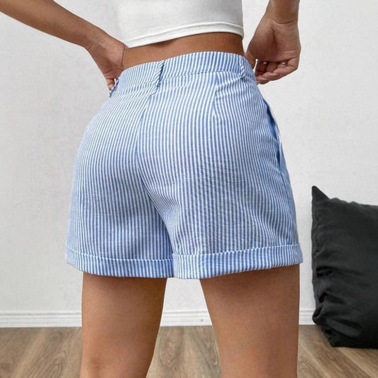 Sandra – Women's Fashion Striped Pocket Shorts