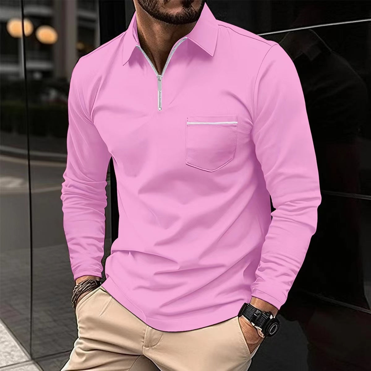 Raymond – Long-Sleeved Sports Polo Shirt